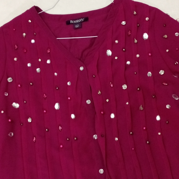Roaman's Dark Berry Blouse With Studs 💜☔🍇 - Picture 2 of 11